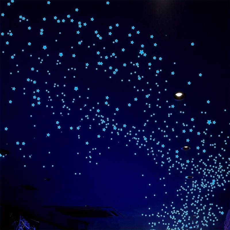 Glow in The Dark Stars Decals Decor for Ceiling 633 Pcs Realistic 3D Stickers Starry Sky Shining Decoration Perfect for Kids Bedroom Bedding Room